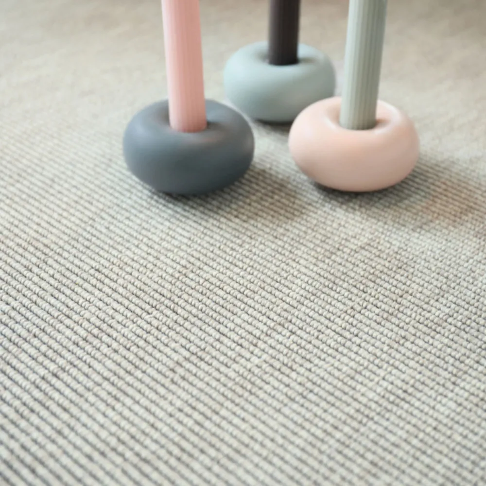 Tapis intérieur / extérieur nusa - blanc craie - ganse marron glacé - 200 x 200 cm